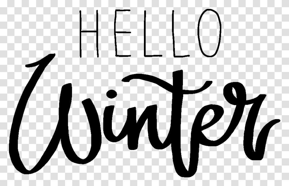 Hellowinter Calligraphy Winter Winterquotes Hello Calligraphy, Gray Transparent Png