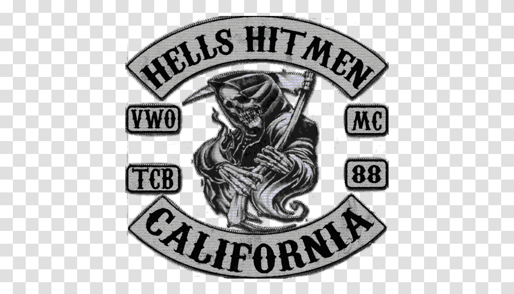 Hells Hitmen Now Recruiting Gta Mc Patches, Logo, Symbol, Trademark, Poster Transparent Png
