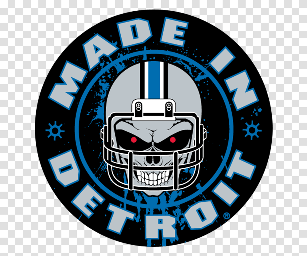 Helmet Skull Sticker Made In Detroit, Logo, Trademark, Emblem Transparent Png