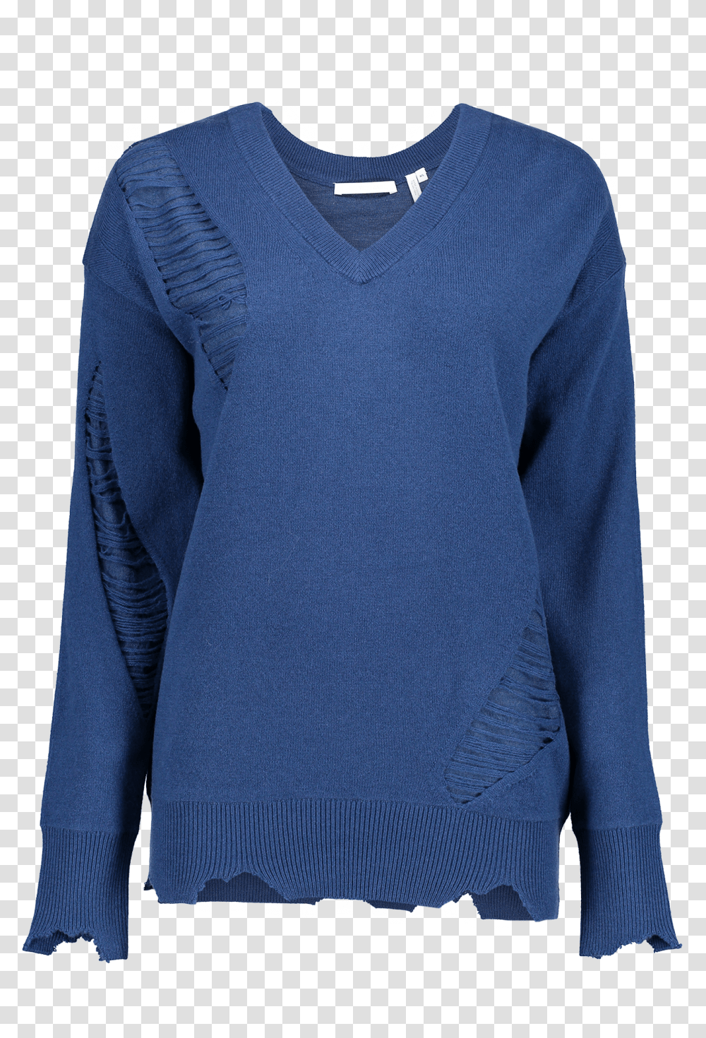 Helmut Lang Distressed Wide V Neck Sweater In Wave A K Rikk, Sleeve, Apparel, Long Sleeve Transparent Png