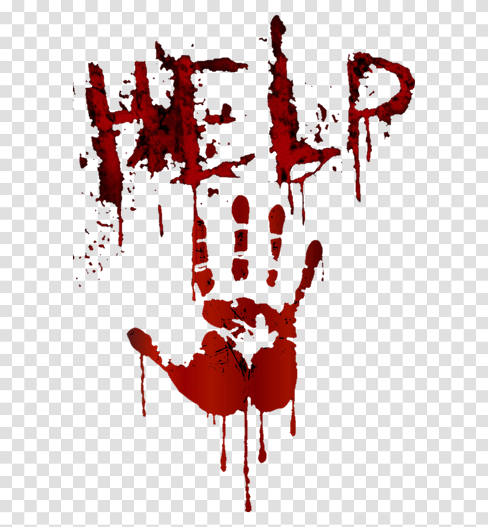 Help Helpme Ayuda Ayudame Scary Terror Sangre Forensics Bloody Hand, Crawdad, Seafood, Sea Life, Animal Transparent Png