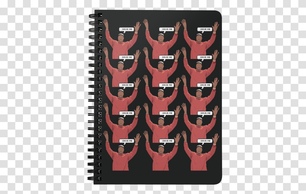 Help Kanye Spiral Notebook In Black Notebook, Person, Text, Crowd, Word Transparent Png