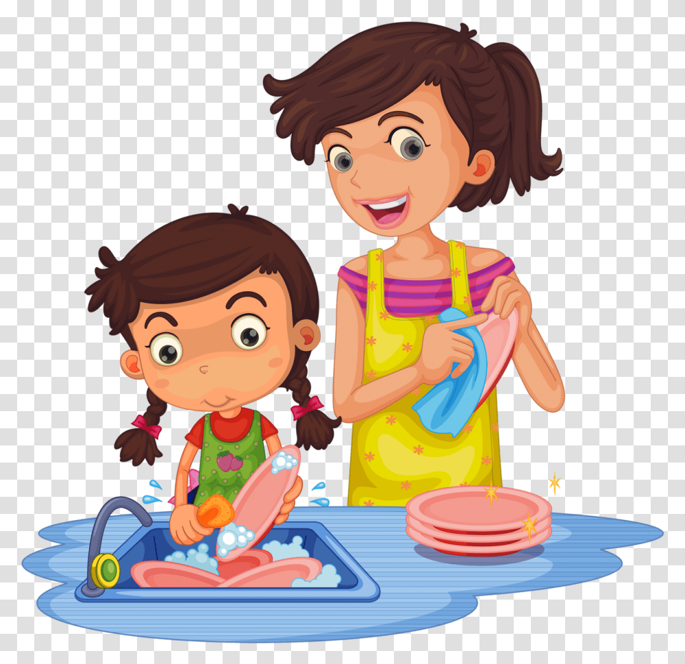Help My Mother Clipart, Person, Meal, Food, People Transparent Png