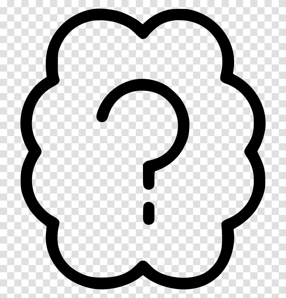 Help Think Smart Doubt Brain Question Svg Clipart Free Think Icon, Stencil, Number Transparent Png