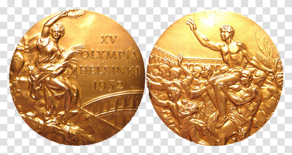 Helsinki Summer Winner S Medal 1952 Helsinki, Gold, Lamp, Gold Medal, Trophy Transparent Png
