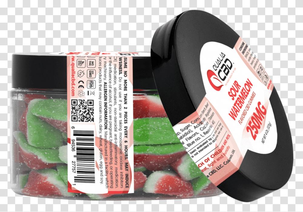 Hemp Infused Gummy Watermelon Slices Qualia Cbd, Tape, Plant, Fruit Transparent Png