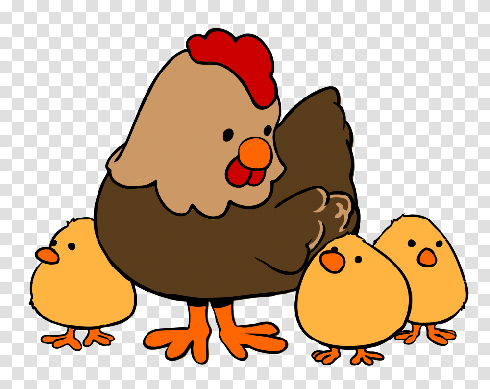 Hen And Chicks Cartoon, Poultry, Fowl, Bird, Animal Transparent Png