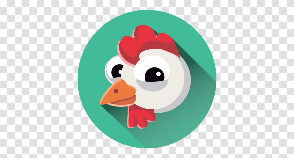 Hen Cartoon Circle Icon & Svg Vector File Graphic Design, Poultry, Fowl, Bird, Animal Transparent Png