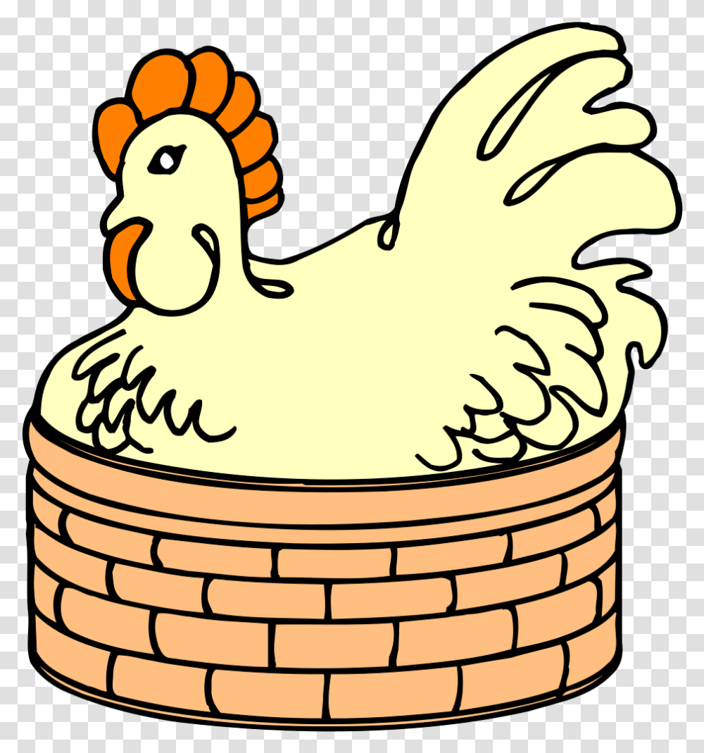 Hen In Basket Svg Clip Arts Basket Clip Art, Poultry, Fowl, Bird, Animal Transparent Png
