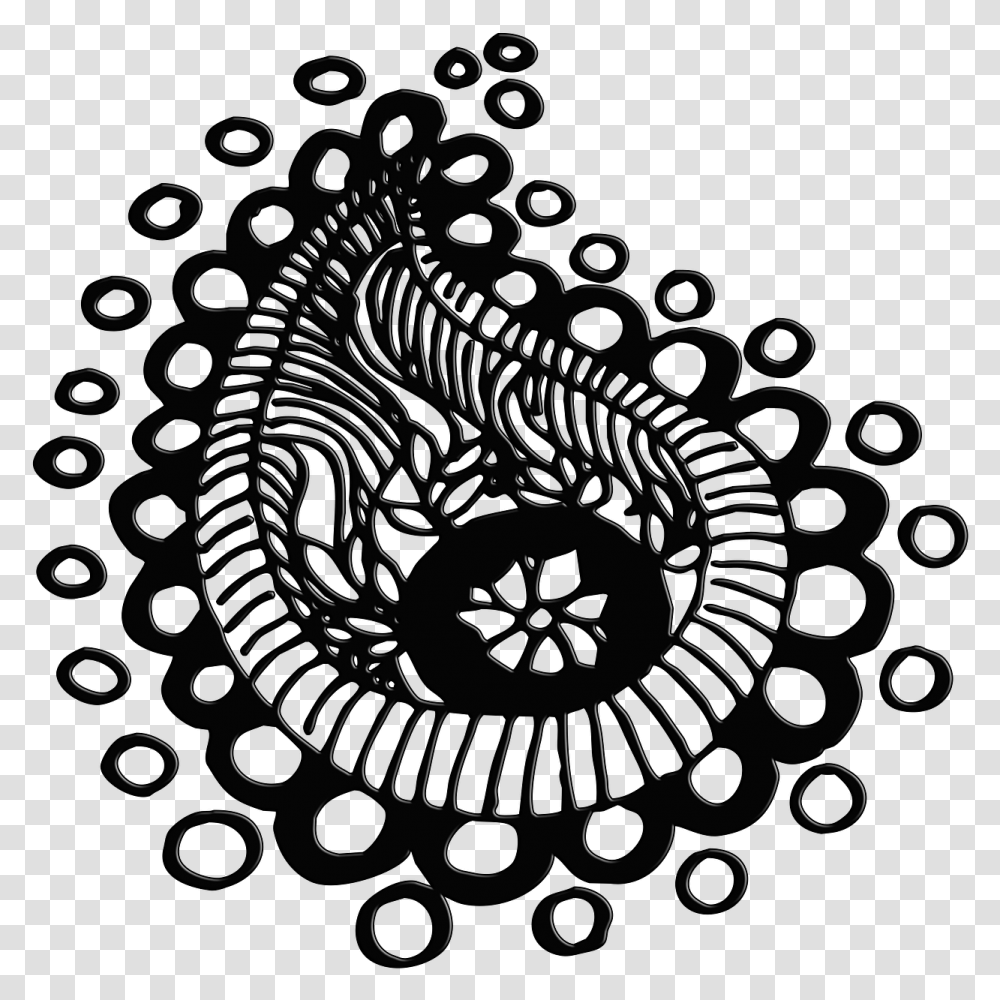 Henna Design Paisley Clipart Black And White, Nature, Outdoors Transparent Png