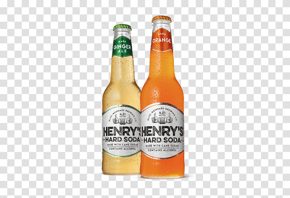 Henrys Hardsodabottles Trendmonitor Hard Orange Soda, Beer, Alcohol, Beverage, Drink Transparent Png