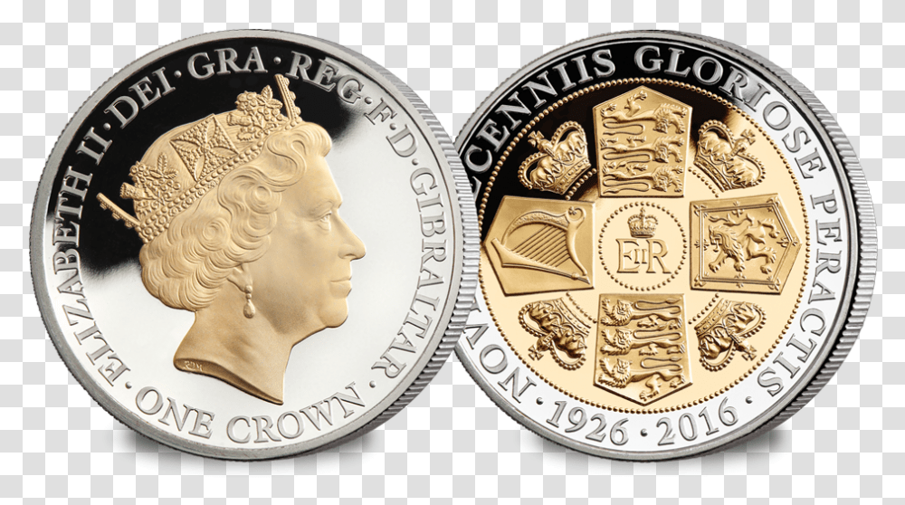 Her Majesty S 90th Birthday Crown Coin By Raphael Maklouf Quarter, Money, Honey Bee, Insect, Invertebrate Transparent Png