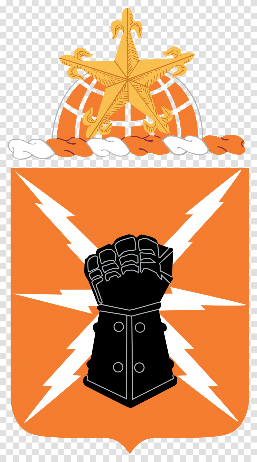 Heraldic Lion Clipart Signal Corps Logo, Hand, Fist, Cross Transparent Png