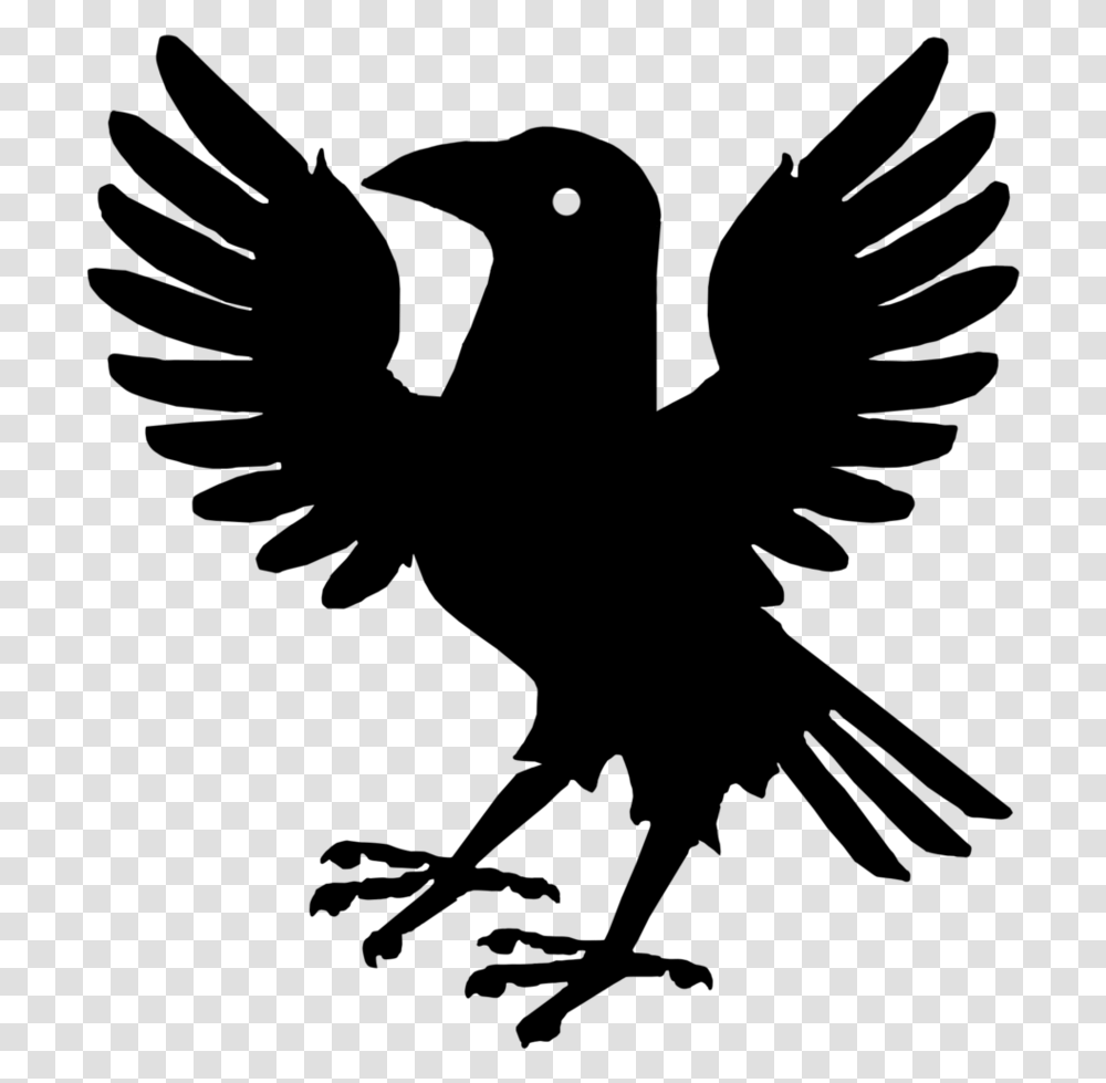 Heraldic Raven Free Clipart Silhouette Heraldic Raven, Gray, World Of Warcraft Transparent Png