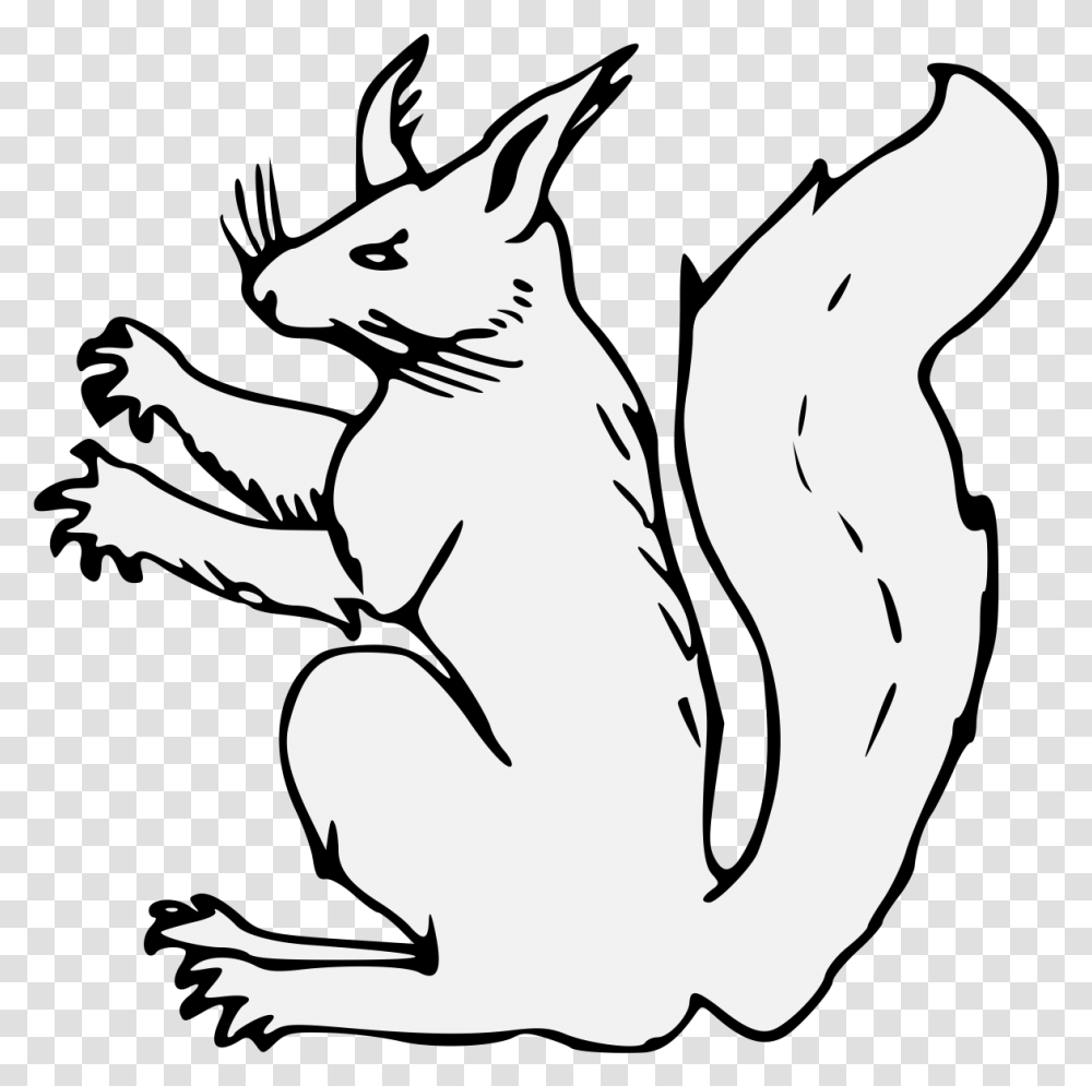 Heraldic Squirrel, Mammal, Animal, Stencil, Wildlife Transparent Png