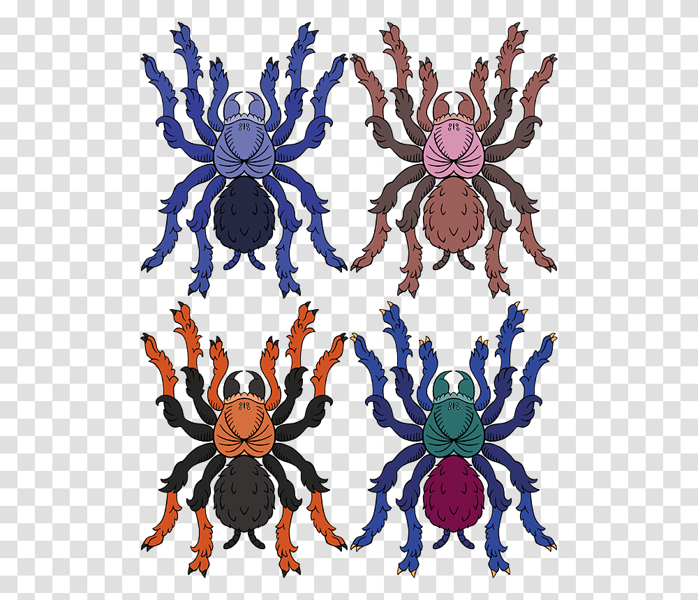 Heraldic Tarantulas, Pattern, Sea Life, Animal Transparent Png