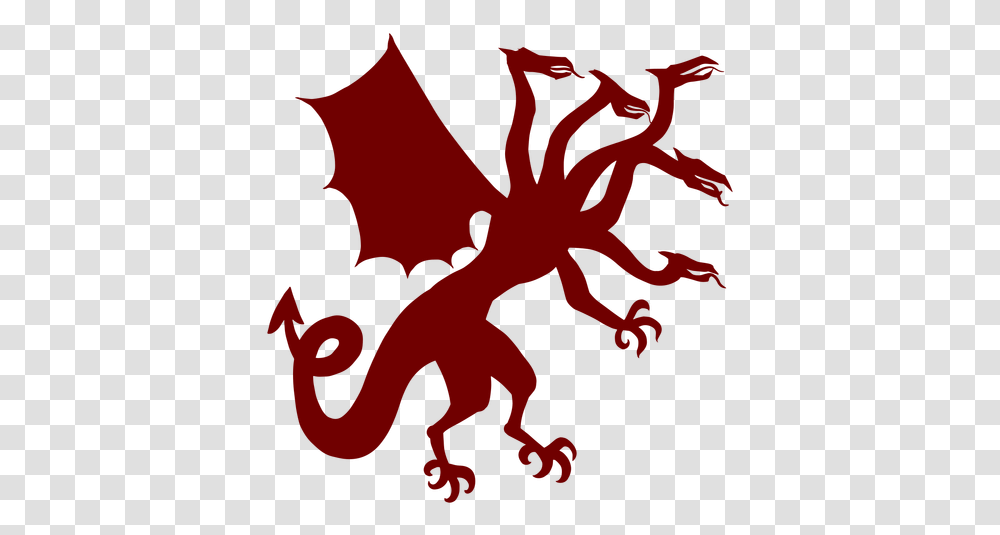 Heraldry Emblem Five Headed Dragon Silhouette Five Head Dragon Logo, Symbol, Poster, Advertisement Transparent Png