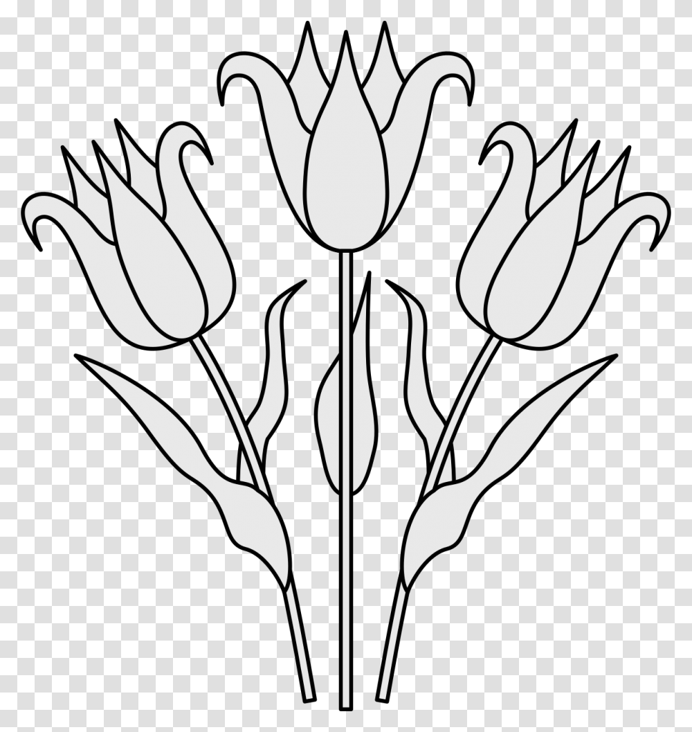 Heraldry Tulip, Stencil, Flower, Plant, Blossom Transparent Png