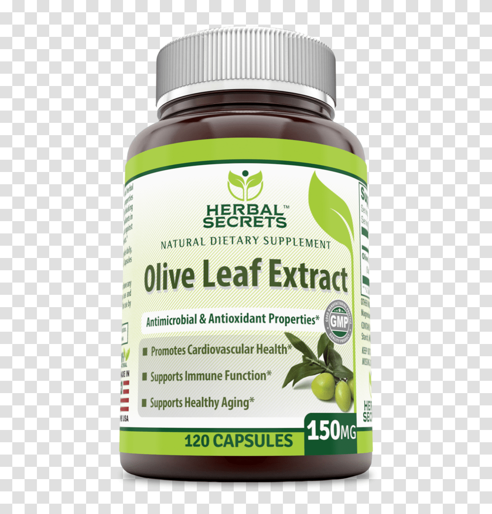Herbal Secrets Olive Leaf Extract 150 Mg 120 Capsules Boswellia Serrata Supplement, Plant, Food, Jar, Vase Transparent Png