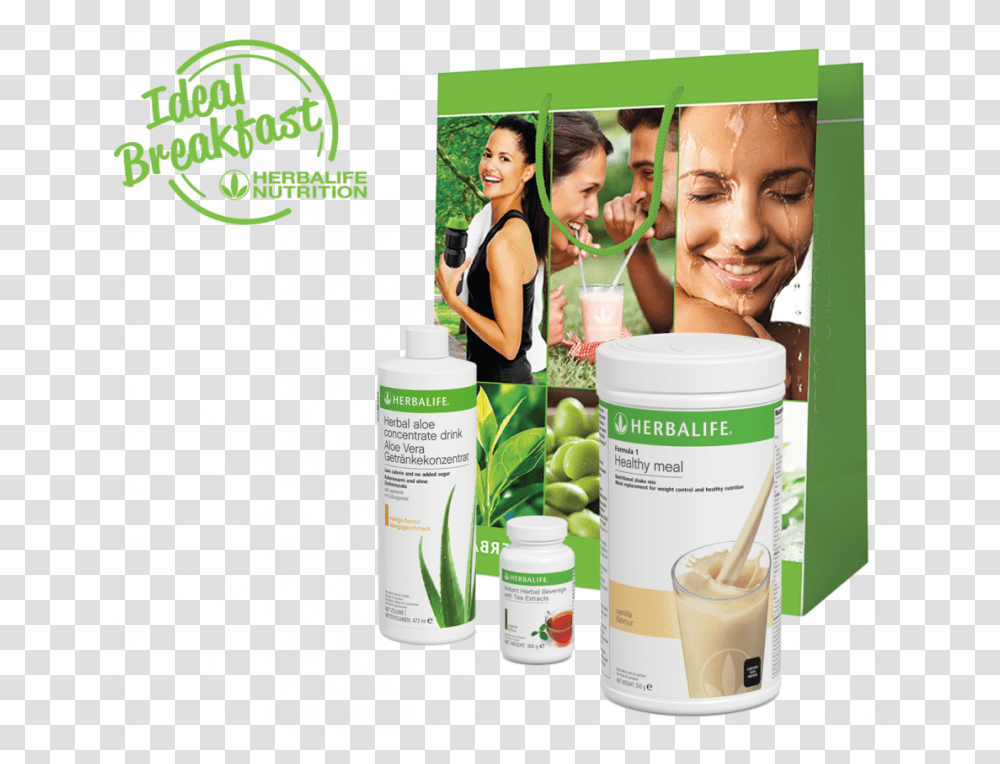 Herbalife Ideal Breakfast Kit Herbalife Breakfast Kit, Person, Poster, Advertisement, Medication Transparent Png
