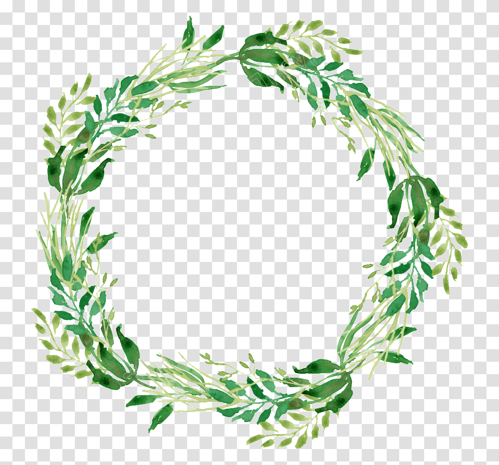 Herbs Clipart Green Watercolor Wreath, Plant Transparent Png