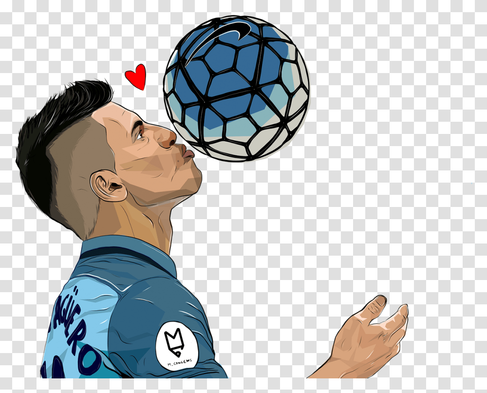 Here Are Some Fabulous Football Illustrations Featuring Aguero Caricature, Sphere, Person, Human, People Transparent Png