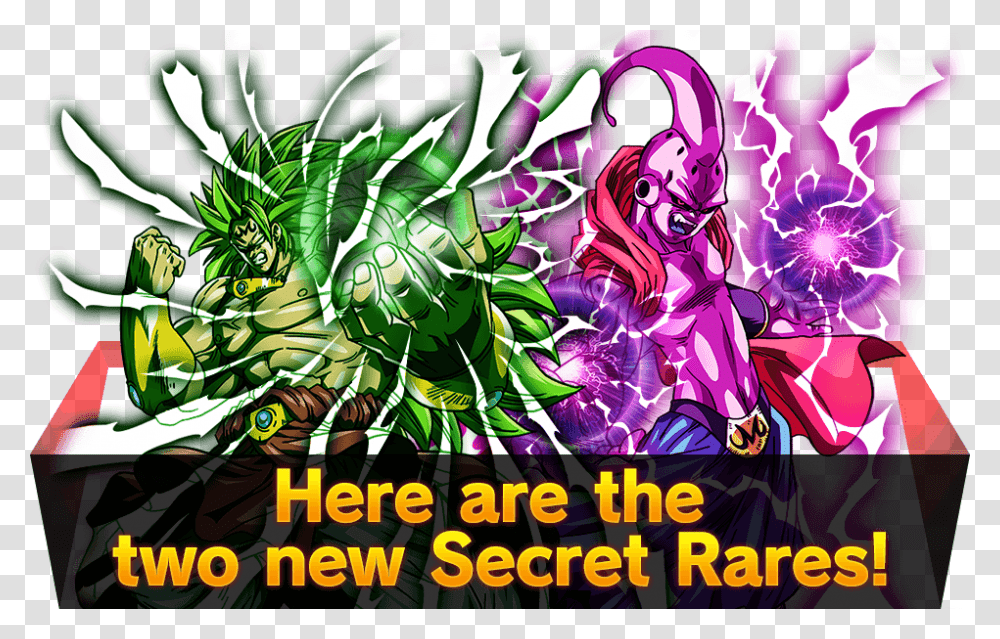 Here Are The Two New Secret Rares Majin Broly Ssj3 Card, Floral Design, Pattern Transparent Png
