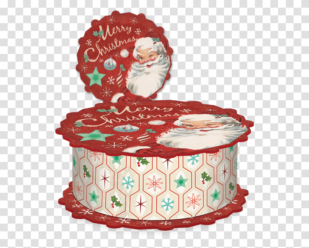 Here Come Santa Gift Box Cake, Dessert, Food, Birthday Cake, Chicken Transparent Png