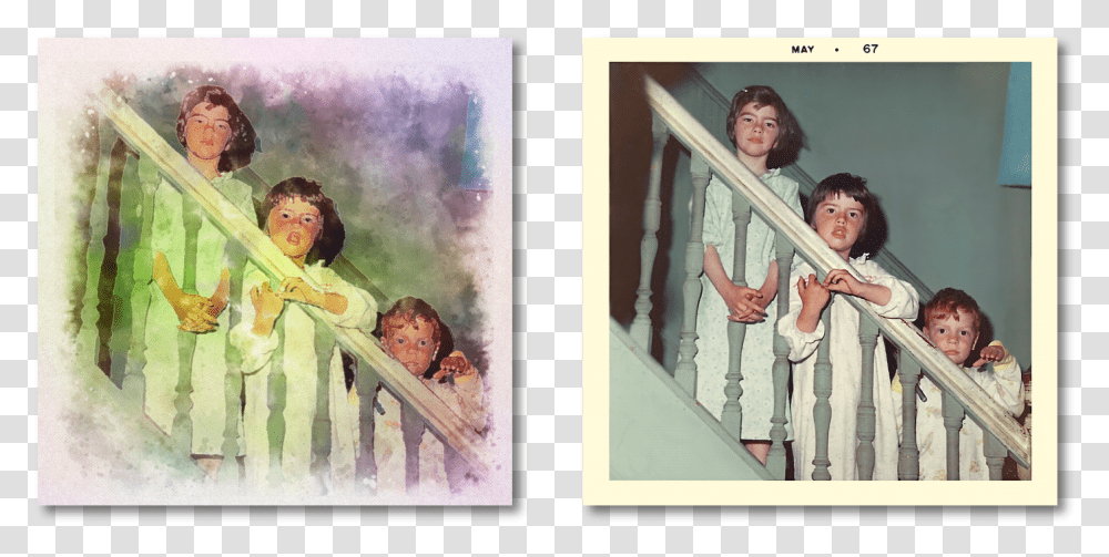 Here's Another Of My Siblings And I Painting, Handrail, Person, Railing Transparent Png