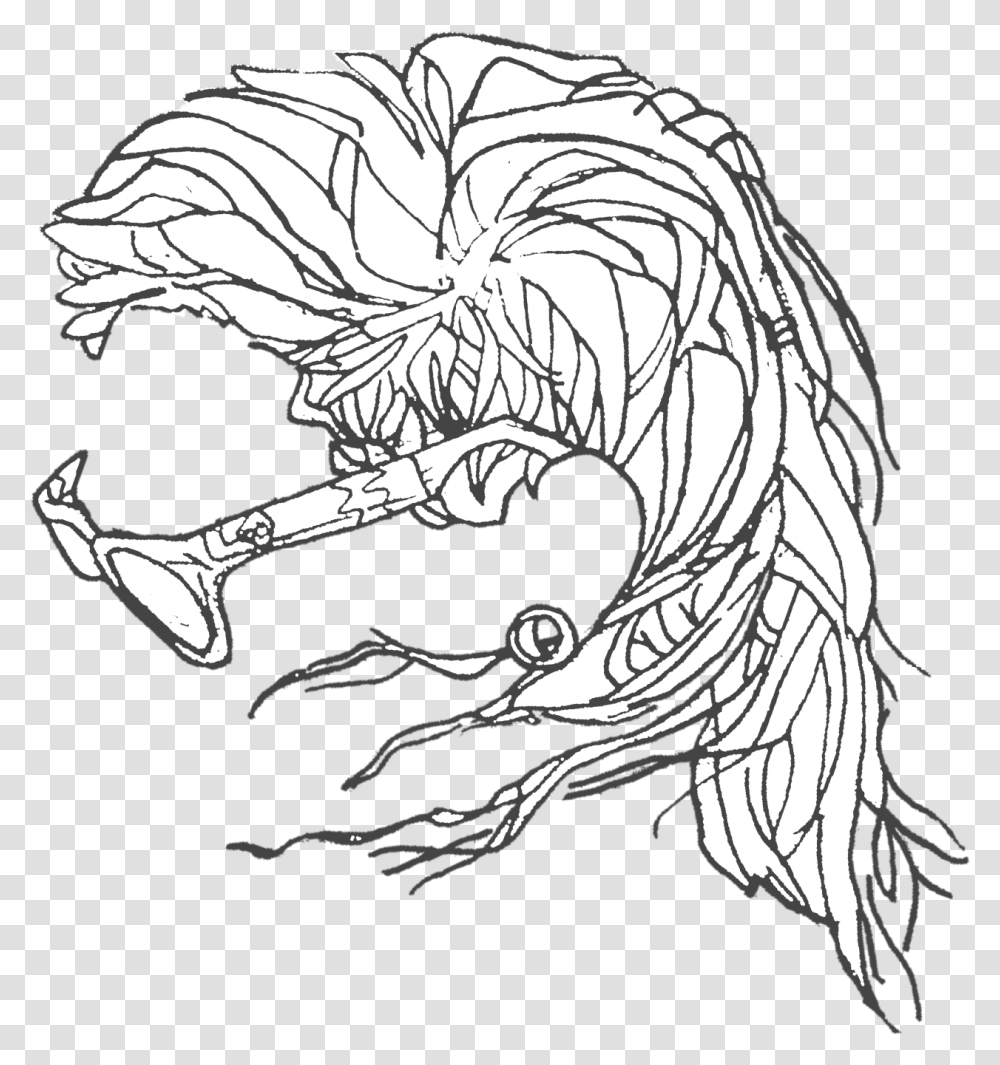 Herehave Some Skrillex Glasses And Hair Sketch, Dragon, Drawing Transparent Png