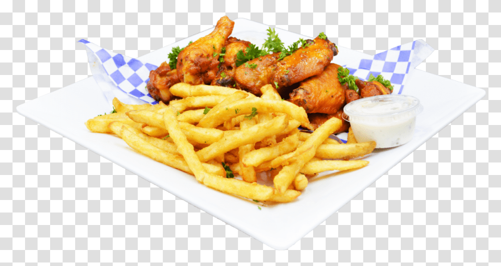 Hermes Chicken Wings French Fries, Food, Dish, Meal, Lunch Transparent Png