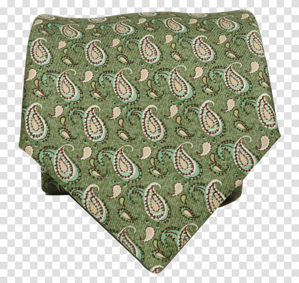 Hermes Green Paisley Print Silk Tie Placemat, Rug, Pattern, Floral Design Transparent Png