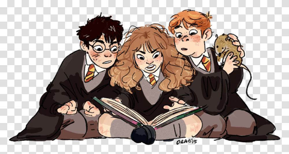 Hermione Cartoon Harry Potter Friends, Comics, Book, Person, Human Transparent Png