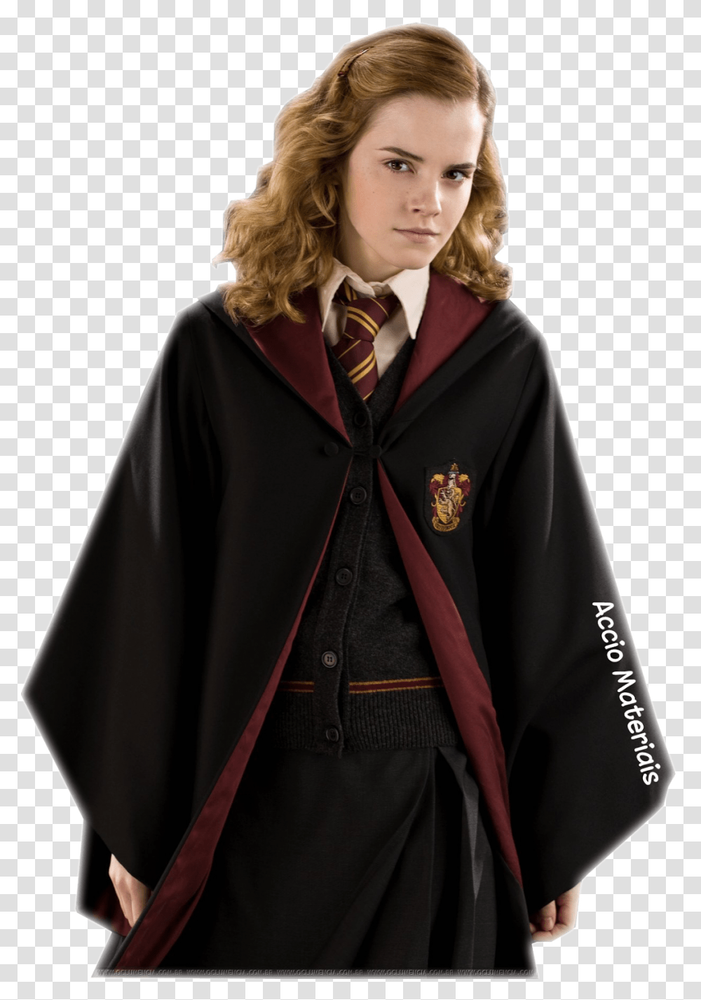 Hermione Granger Emma Watson Harry Potter Costume, Cape, Tie, Overcoat Transparent Png
