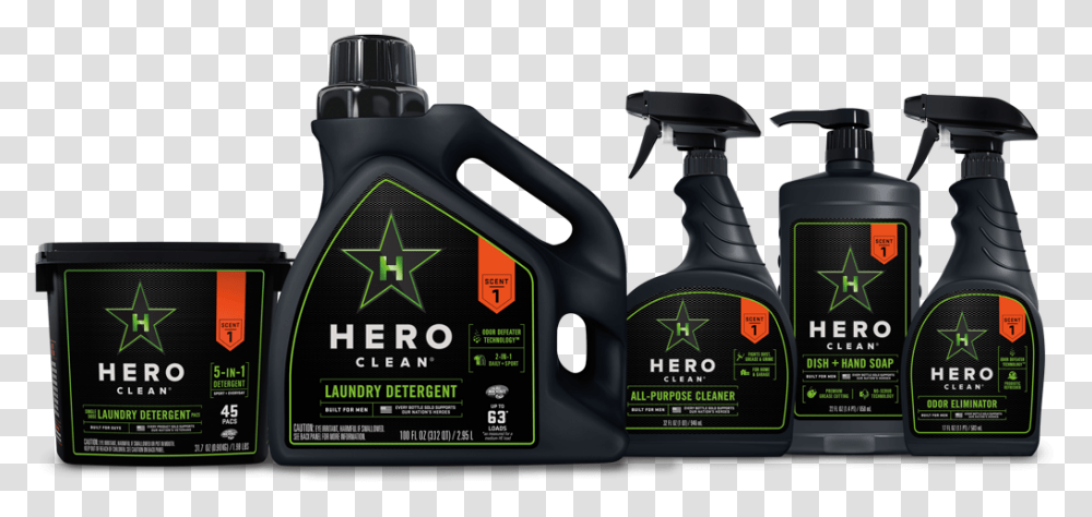 Hero Clean Laundry Detergent, Label, Bottle, Beer Transparent Png