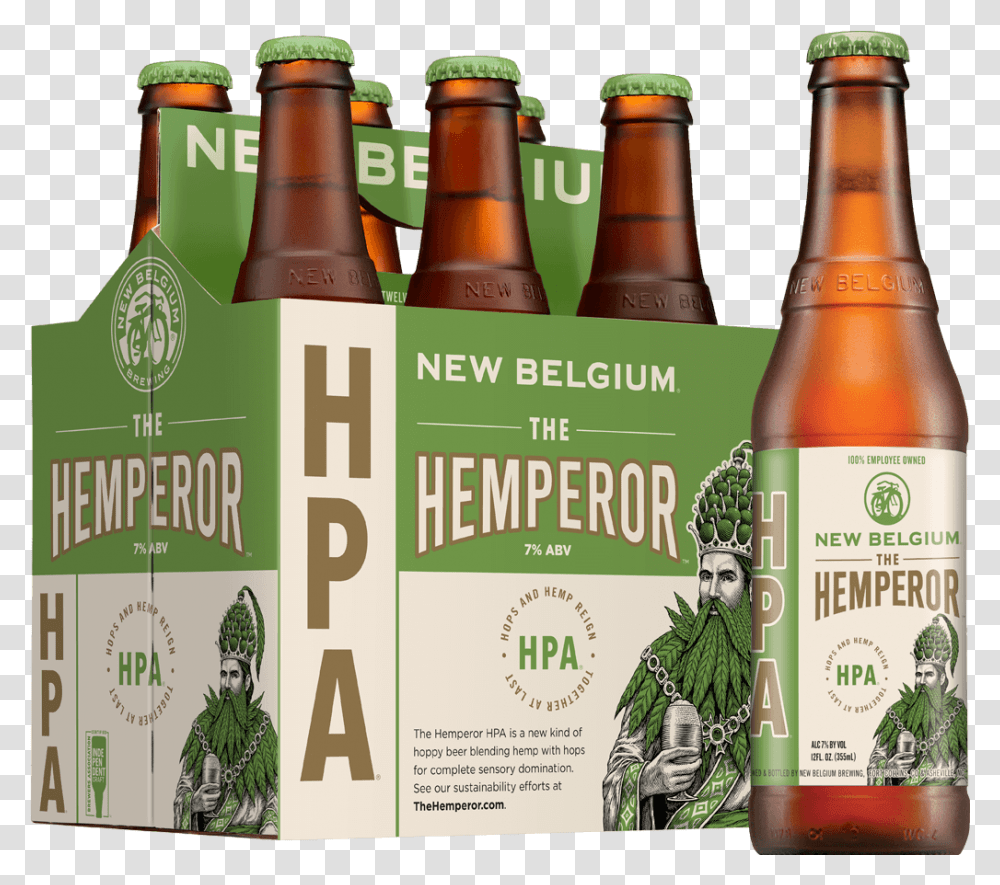 Hero Hemperor Hpa Hemp Beer New Belgium, Alcohol, Beverage, Drink, Bottle Transparent Png
