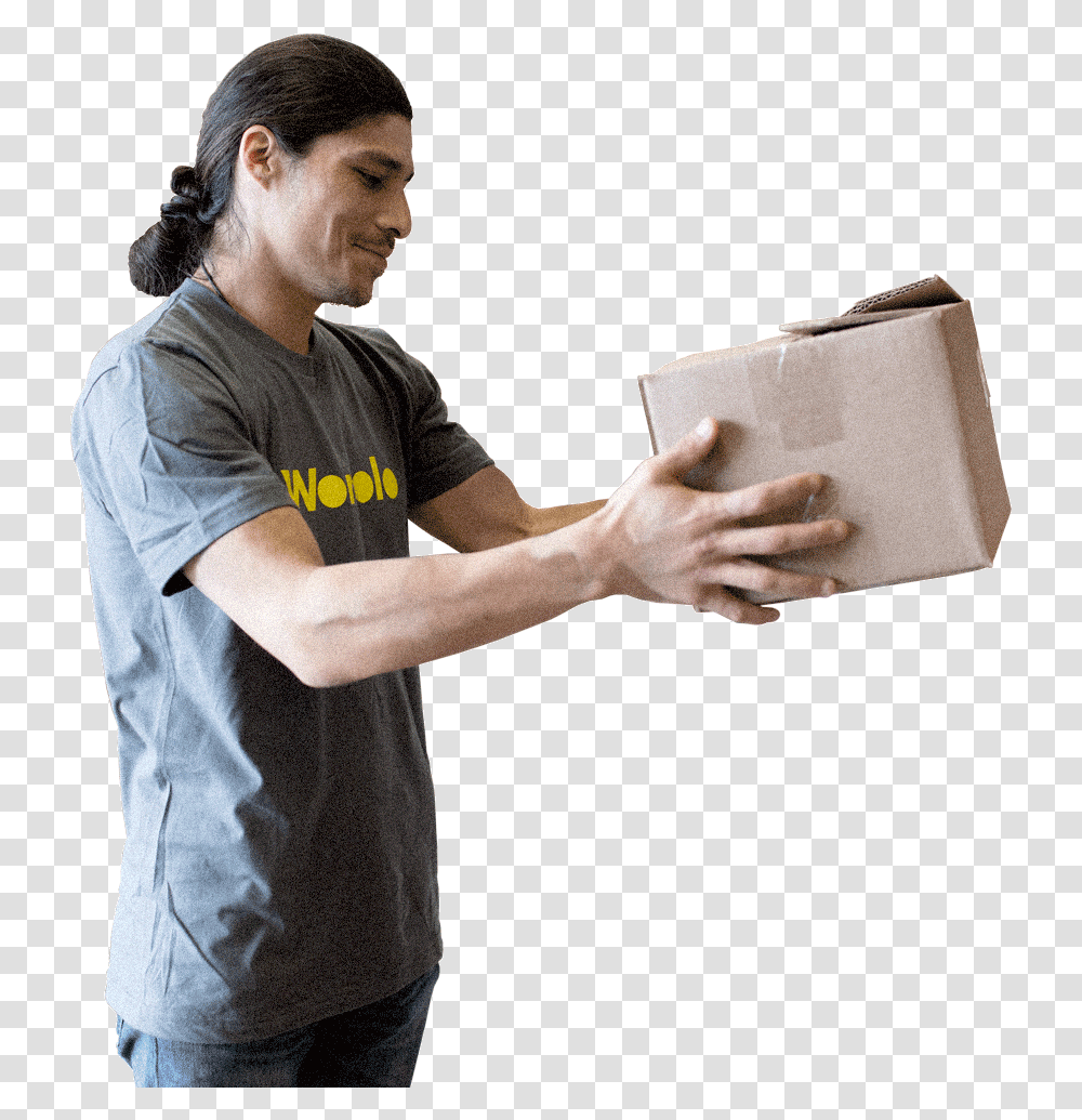 Hero Image Two Standing, Package Delivery, Person, Carton, Box Transparent Png