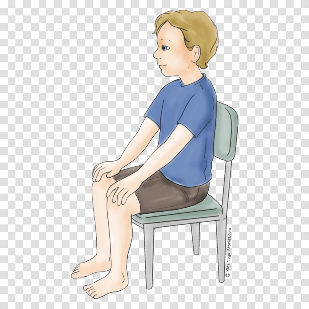 Hero Pose Using A Chair Sit On Chair Cartoon, Furniture, Sitting, Person, Human Transparent Png