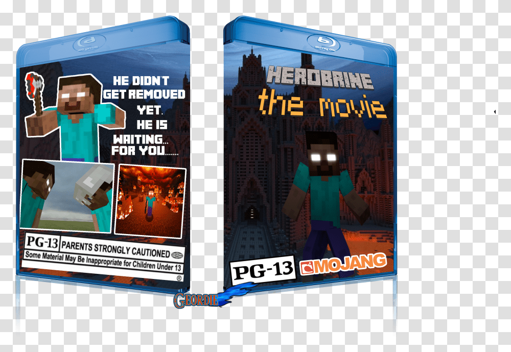 Herobrine The Movie Movies Box Art Cover Geordie Action Figure Transparent Png