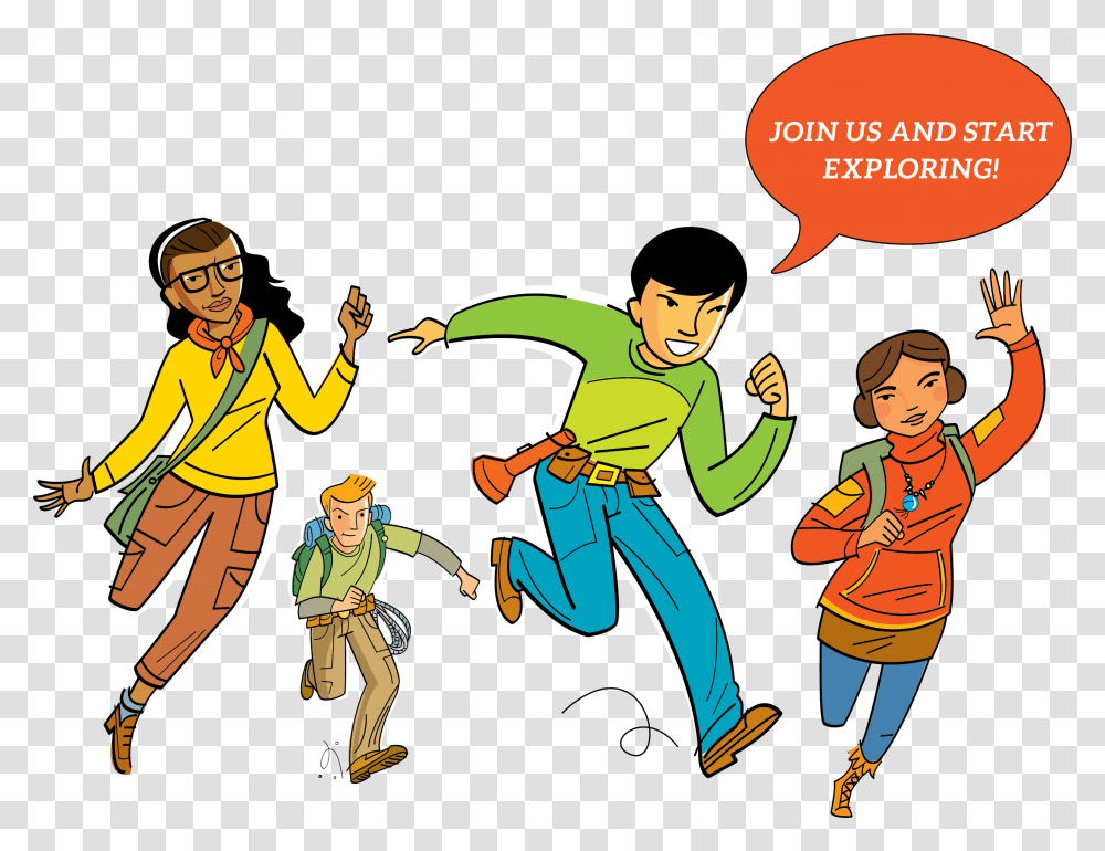 Heroes Running Nate In Front Cartoon, Person, People, Drawing, Hand Transparent Png