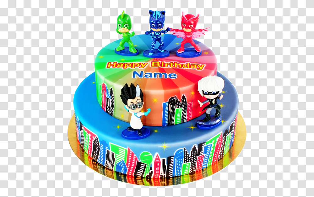 Heroes Torte Mit Pj Masks Figuren Pj Masks Torte, Cake, Dessert, Food Transparent Png