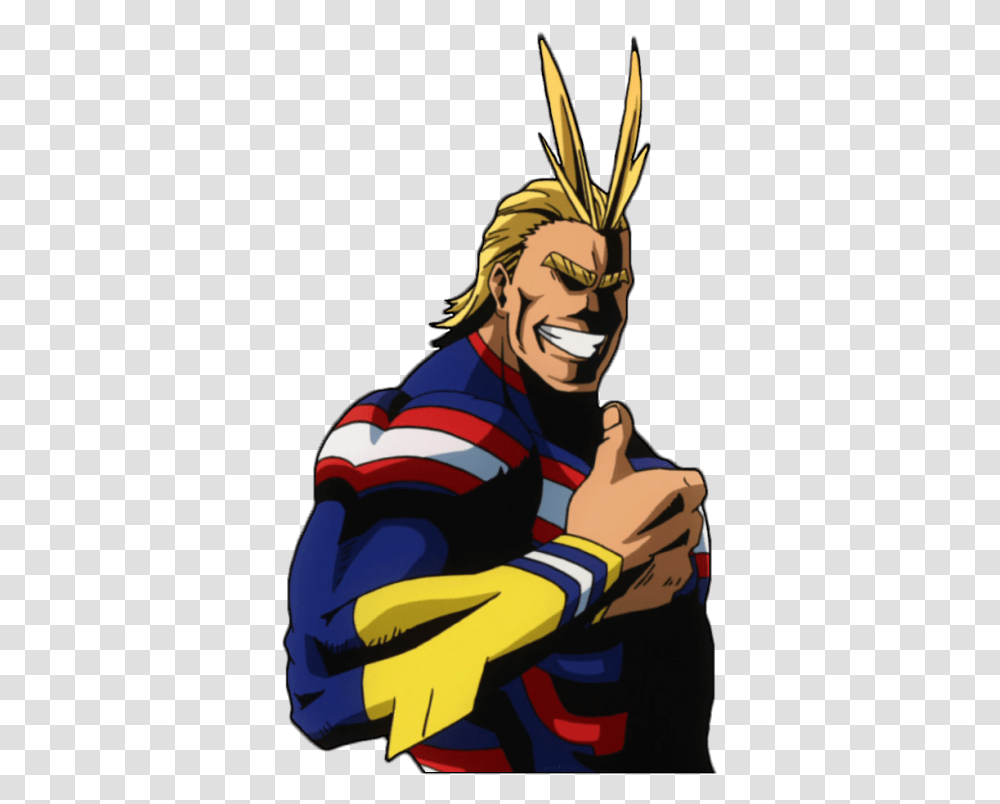 Heroism Is Universal Look It's A All Might All Might Thumbs Up, Comics, Book, Person, Human Transparent Png