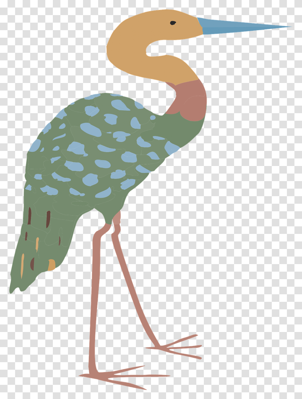 Heron Crane Abstract Design Bird Long, Animal, Flamingo, Sea Life, Waterfowl Transparent Png