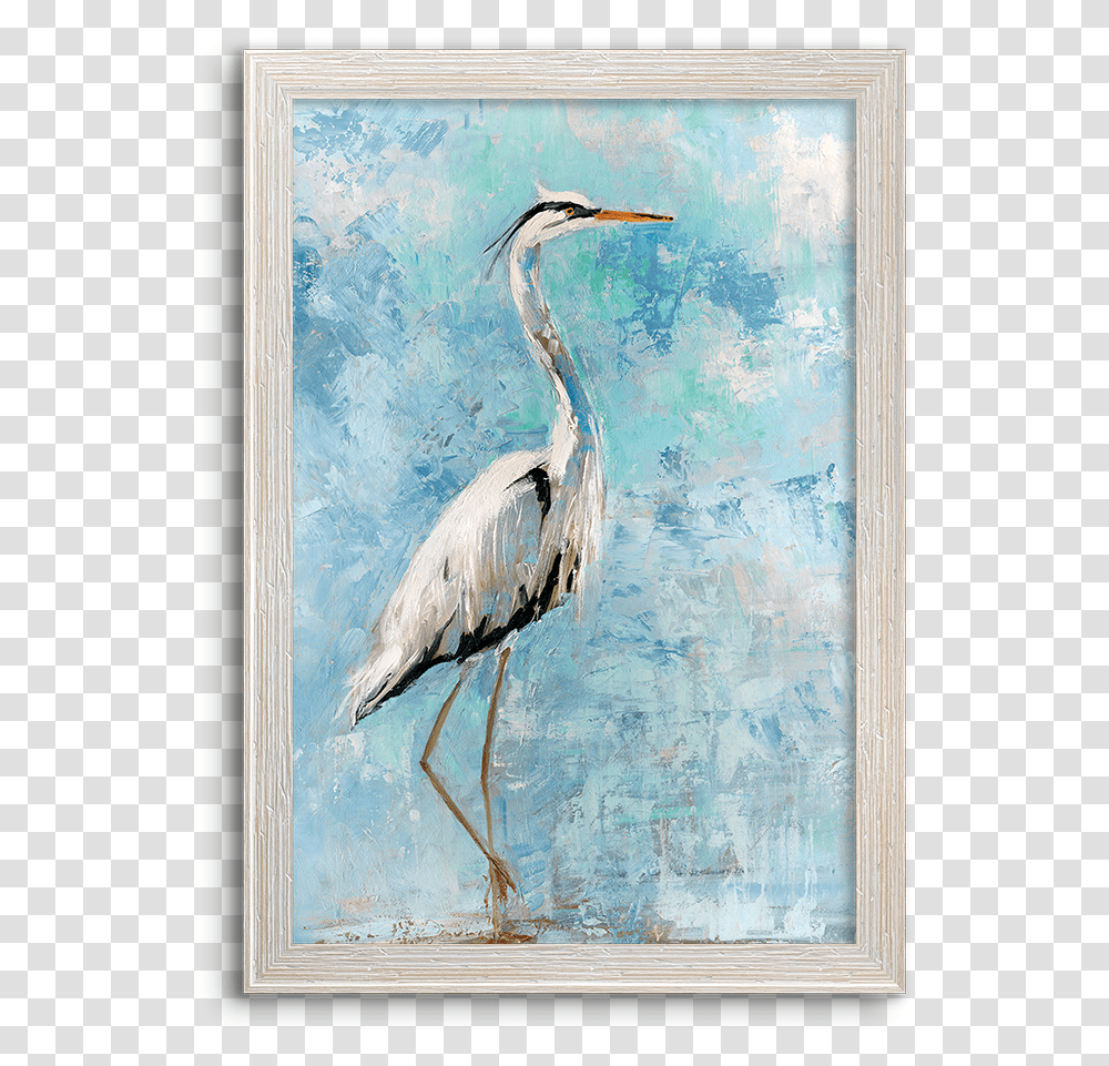 Heron Print On Canvas, Bird, Animal, Waterfowl, Painting Transparent Png