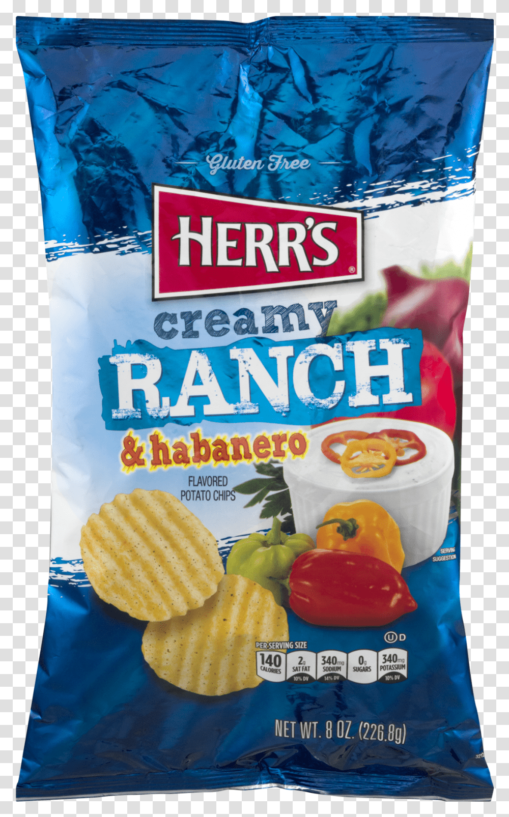 Herr Creamy Ranch And Habanero Chips, Food, Bread, Snack, Cracker Transparent Png