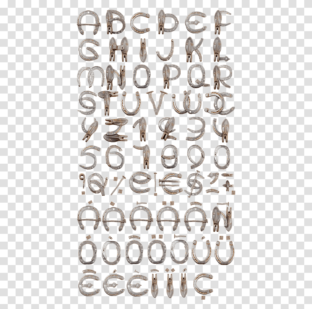 Herraduras Horseshoe Letters Alphabet, Rug, Handwriting, Number Transparent Png
