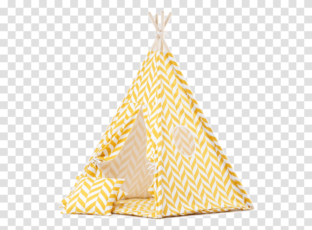 Herringbone Mustard Teepee Tent For KidsData Zoom Teepee, Triangle, Ornament, Cone Transparent Png