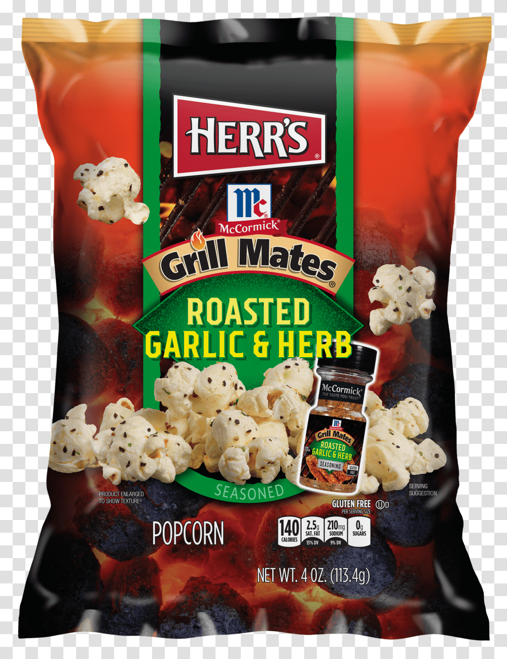 Herrs Mc Grill Mates Roasted Garlic Amp Herb Popcorn Transparent Png