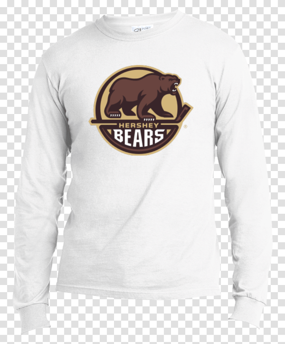 Hershey Bears Adult Long Sleeve T Shirt Hershey Bears Hockey Logo, Animal, Mammal, Person Transparent Png