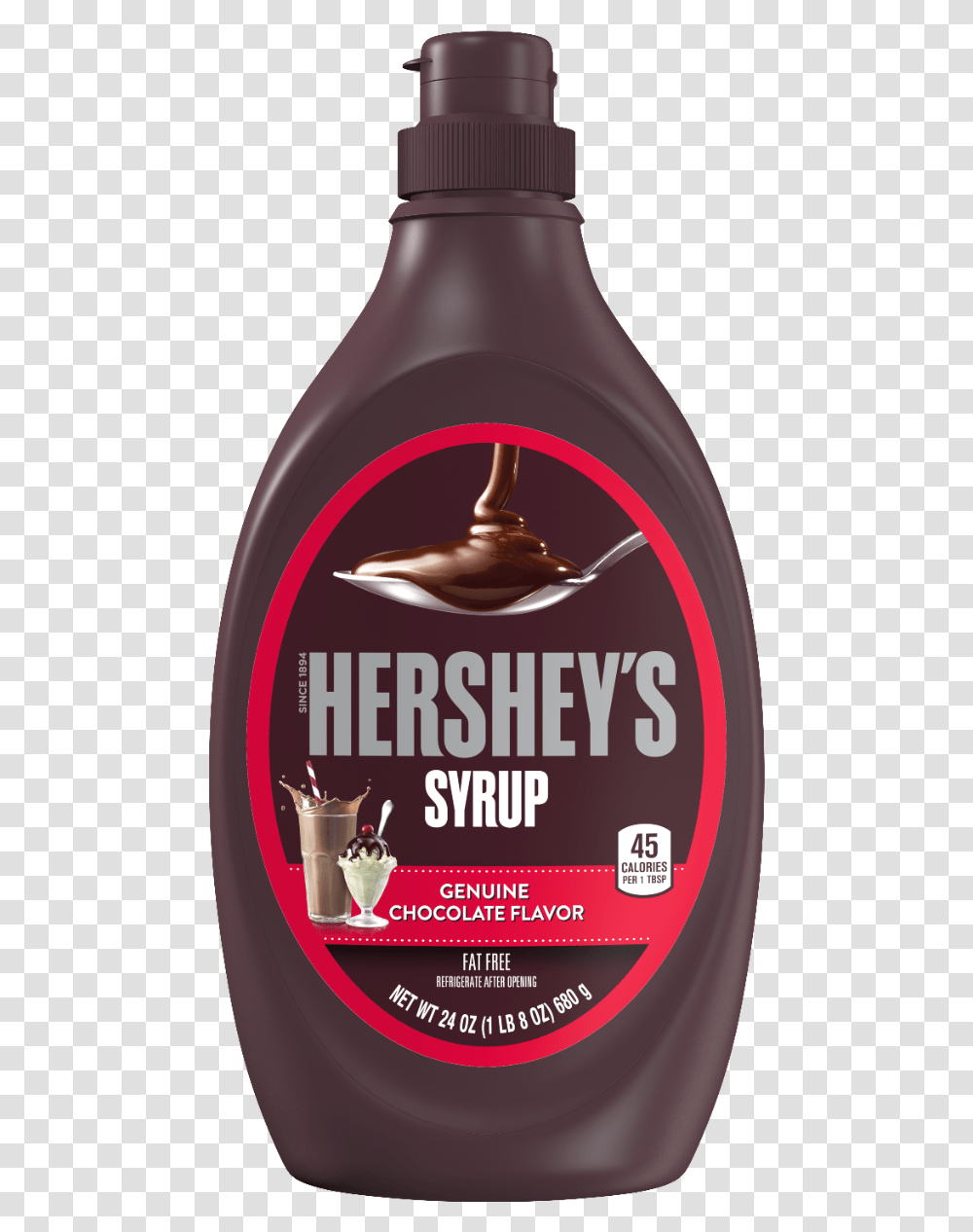 Hershey Chocolate Syrup Nutrition Facts Download Bottle, Label, Beverage, Advertisement Transparent Png